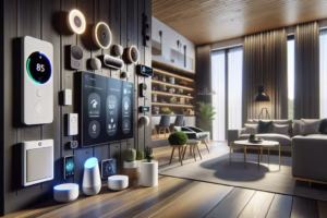 Pametni domovi z naprednimi sistemi za udobje in varnost.