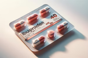 Ibuprofen tablete v različnih odmerkih za lajšanje bolečin.