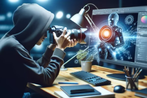 Vizualni prikaz umetne inteligence, ki izboljšuje marketinške strategije.