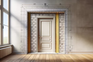 Pravilna dimenzionirana zidarska odprtina za vgradnjo notranjih vrat v urejenem domu.