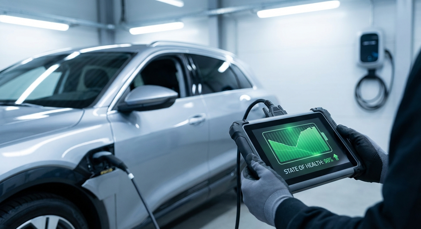 Podroben pregled stanja baterije zagotavlja zaupanje in zanesljivost pri nakupu rabljenega električnega vozila.