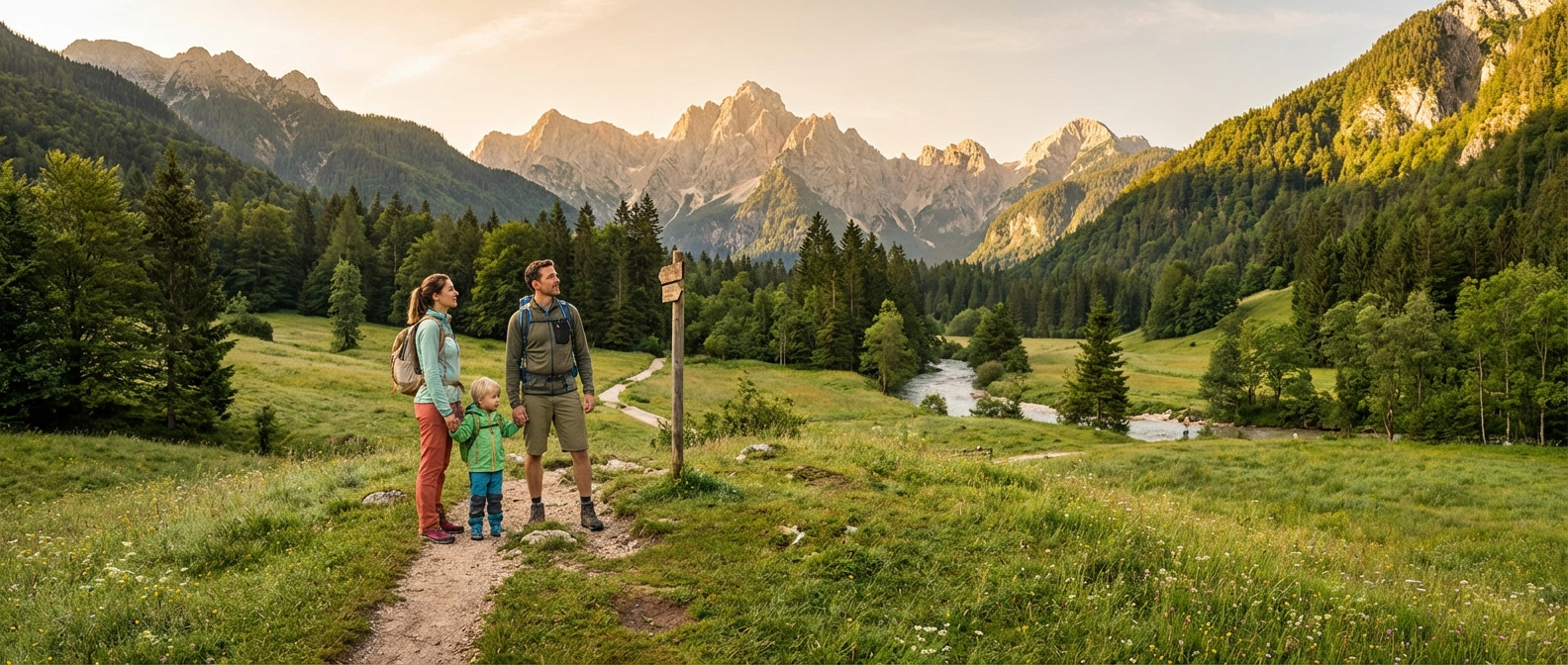Družinski turizem spodbuja počasna potovanja, ki omogočajo globjo povezanost z naravo.