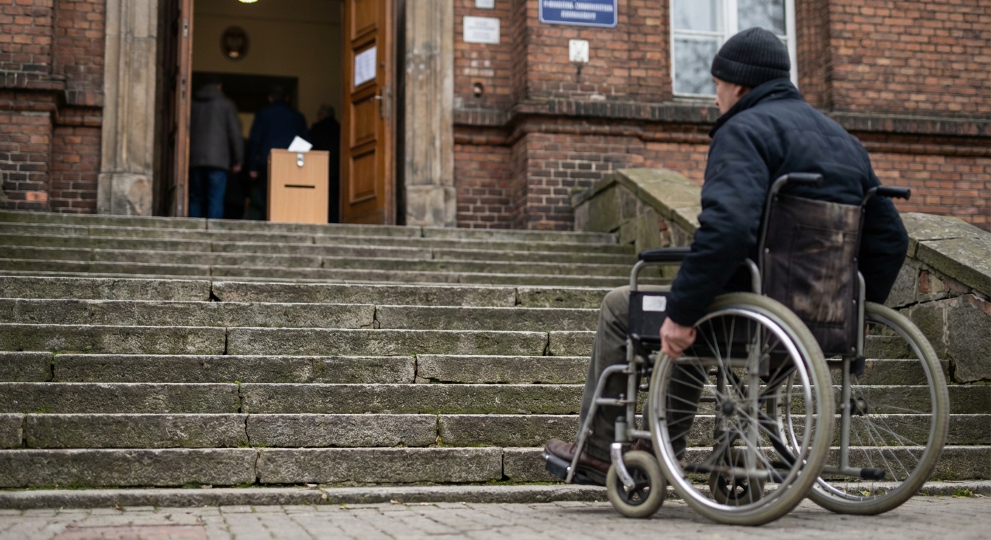 Arhitekturne ovire na voliščih predstavljajo resno oviro za invalide v demokratičnem procesu.
