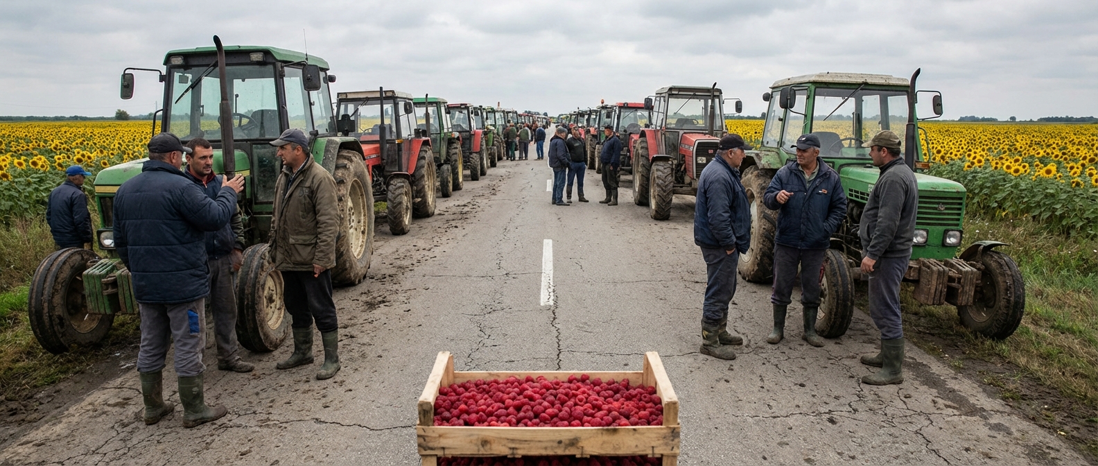 Zaradi nepoštenih odkupnih cen malin in sončnic so srbski kmetje z blokadami cest izrazili nujno potrebo po posredovanju države.